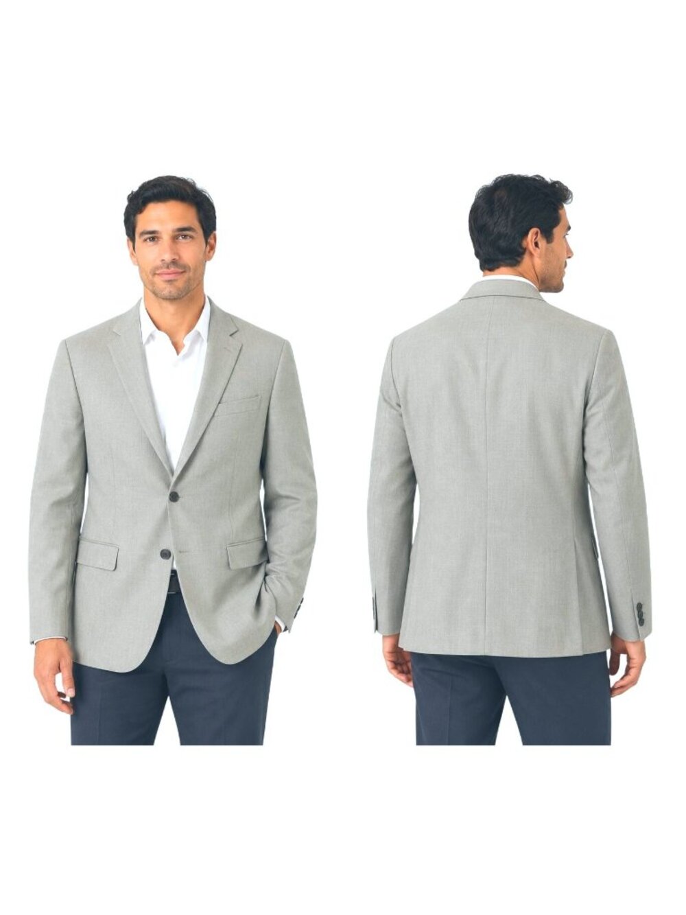 Joseph & Feiss 44R Vents 2-Button Sport Jacket Notch Lapels Dual Back Gray